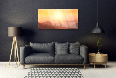 Glasbild aus Plexiglas® Sonne Gebirge Landschaft