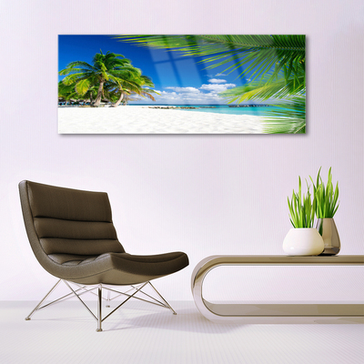 Glasbild aus Plexiglas® Strand Palmen Landschaft