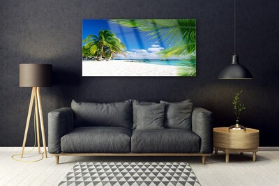 Glasbild aus Plexiglas® Strand Palmen Landschaft