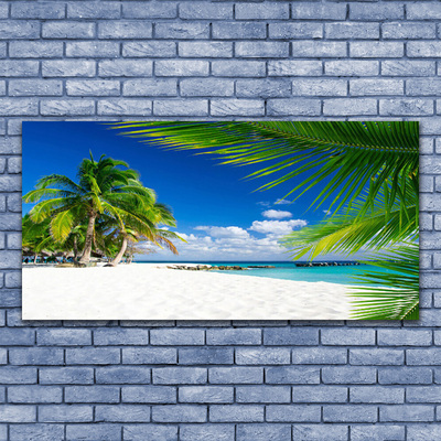 Glasbild aus Plexiglas® Strand Palmen Landschaft