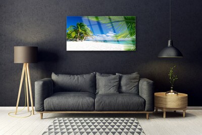 Glasbild aus Plexiglas® Strand Palmen Landschaft