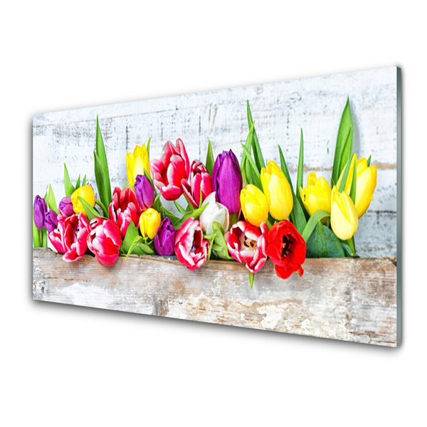 Glasbild aus Plexiglas® Tulpen Pflanzen