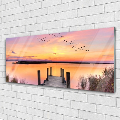 Glasbild aus Plexiglas® Meer Brücke Landschaft