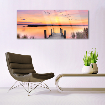 Glasbild aus Plexiglas® Meer Brücke Landschaft