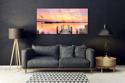 Glasbild aus Plexiglas® Meer Brücke Landschaft