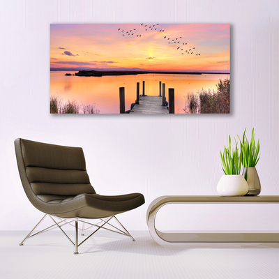 Glasbild aus Plexiglas® Meer Brücke Landschaft