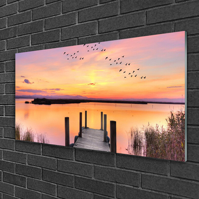 Glasbild aus Plexiglas® Meer Brücke Landschaft