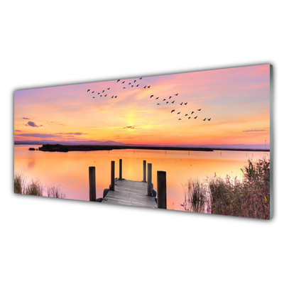 Glasbild aus Plexiglas® Meer Brücke Landschaft