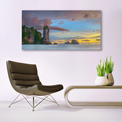 Glasbild aus Plexiglas® Meer Gebirge Landschaft