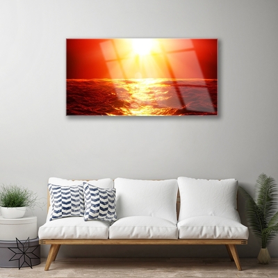 Glasbild aus Plexiglas® Sonne Meer Landschaft