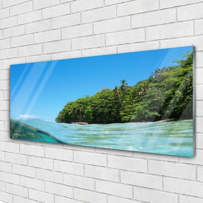 Glasbild aus Plexiglas® Meer Bäume Landschaft