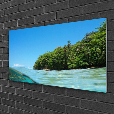 Glasbild aus Plexiglas® Meer Bäume Landschaft