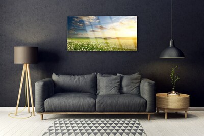 Glasbild aus Plexiglas® Wiese Blumen Landschaft