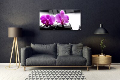 Glasbild aus Plexiglas® Blumen Steine Pflanzen