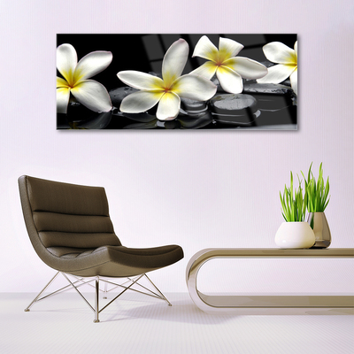 Glasbild aus Plexiglas® Blumen Steine Pflanzen