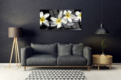 Glasbild aus Plexiglas® Blumen Steine Pflanzen