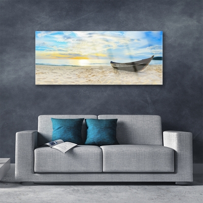 Glasbild aus Plexiglas® Boot Strand Landschaft