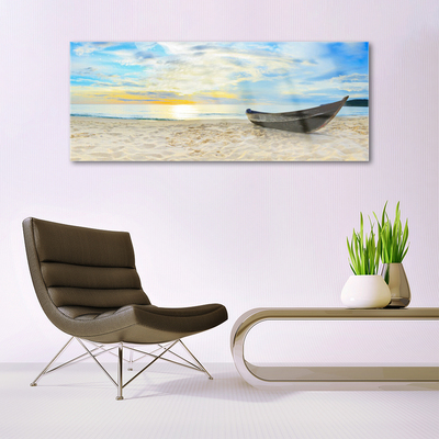 Glasbild aus Plexiglas® Boot Strand Landschaft