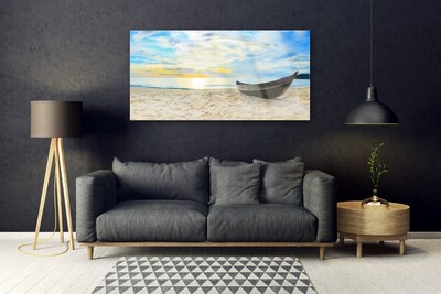 Glasbild aus Plexiglas® Boot Strand Landschaft