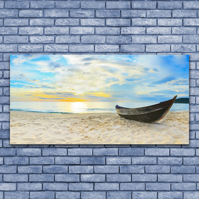 Glasbild aus Plexiglas® Boot Strand Landschaft