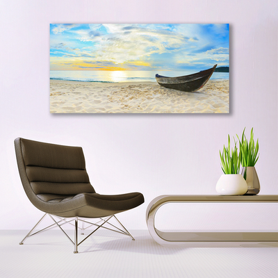 Glasbild aus Plexiglas® Boot Strand Landschaft