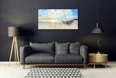 Glasbild aus Plexiglas® Boot Strand Landschaft