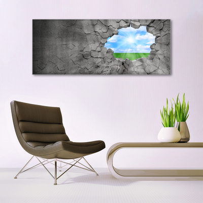 Glasbild aus Plexiglas® Loch Gras Himmel Kunst