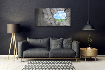 Glasbild aus Plexiglas® Loch Gras Himmel Kunst