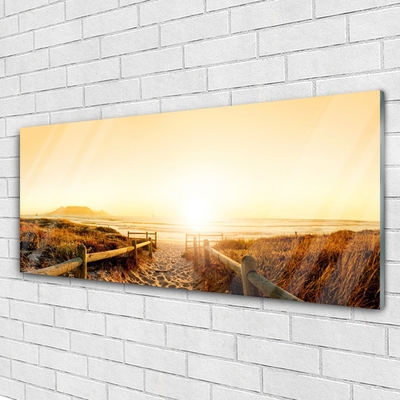 Glasbild aus Plexiglas® Fußpfad Landschaft