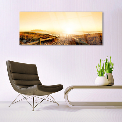 Glasbild aus Plexiglas® Fußpfad Landschaft