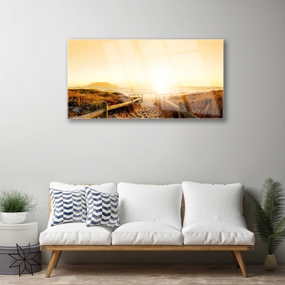 Glasbild aus Plexiglas® Fußpfad Landschaft