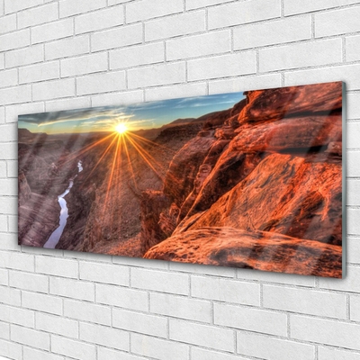 Glasbild aus Plexiglas® Sonne Wüste Landschaft