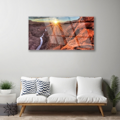 Glasbild aus Plexiglas® Sonne Wüste Landschaft