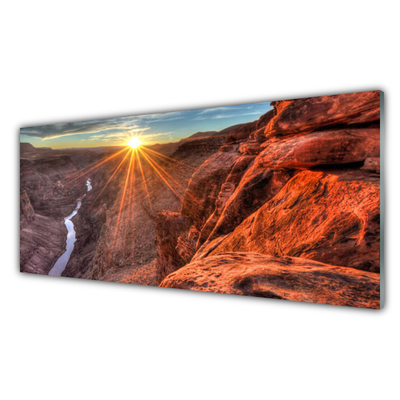 Glasbild aus Plexiglas® Sonne Wüste Landschaft