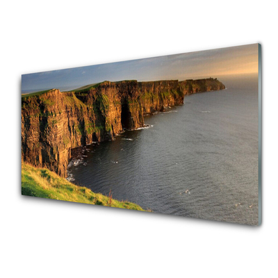 Glasbild aus Plexiglas® Fels Meer Landschaft