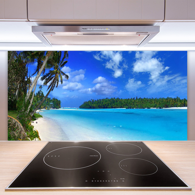 Küchenrückwand Spritzschutz Strand Palmen Südsee Landschaft