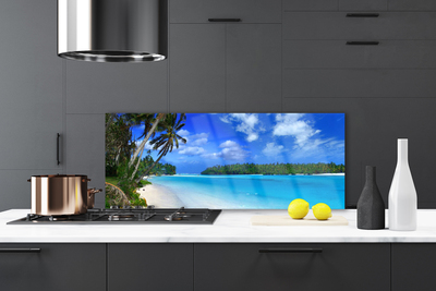 Küchenrückwand Spritzschutz Strand Palmen Südsee Landschaft