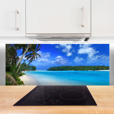 Küchenrückwand Spritzschutz Strand Palmen Südsee Landschaft