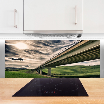 Küchenrückwand Spritzschutz Autobahn Brücke Tal Architektur