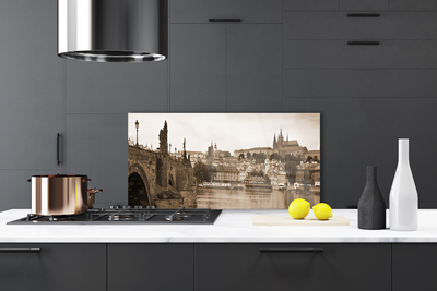 Küchenrückwand Spritzschutz Prag Brücke Landschaft