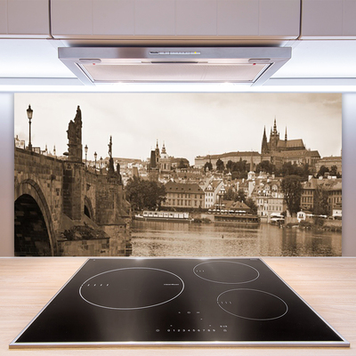 Küchenrückwand Spritzschutz Prag Brücke Landschaft