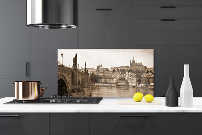 Küchenrückwand Spritzschutz Prag Brücke Landschaft