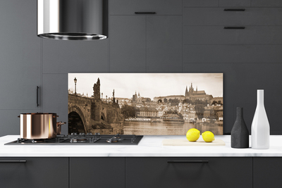 Küchenrückwand Spritzschutz Prag Brücke Landschaft