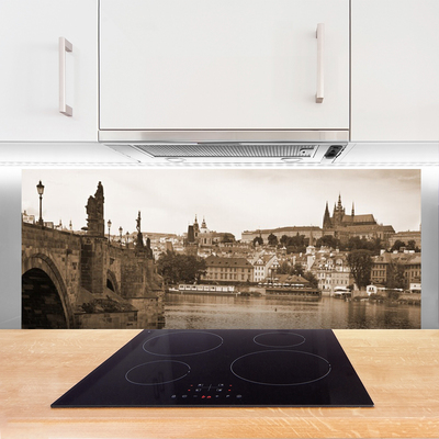 Küchenrückwand Spritzschutz Prag Brücke Landschaft