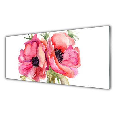 Küchenrückwand Spritzschutz Blumen Aquarell Pflanzen