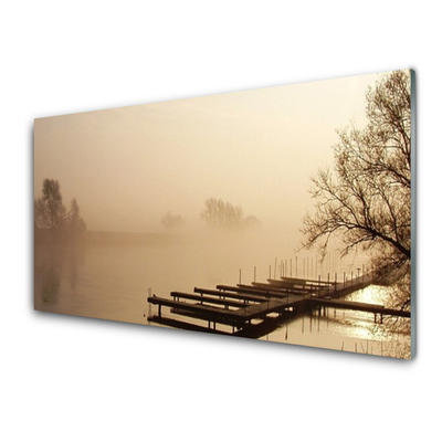 Küchenrückwand Spritzschutz Brücke Wasser Nebel Landschaft