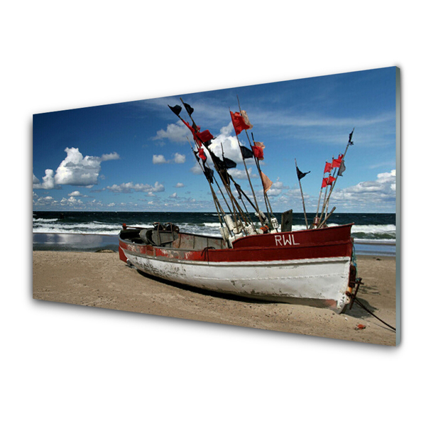 Küchenrückwand Spritzschutz Meer Strand Boot Landschaft