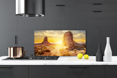 Küchenrückwand Spritzschutz Wüste Sonne Landschaft