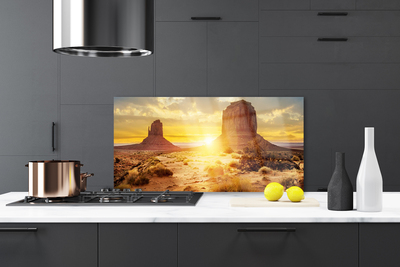 Küchenrückwand Spritzschutz Wüste Sonne Landschaft