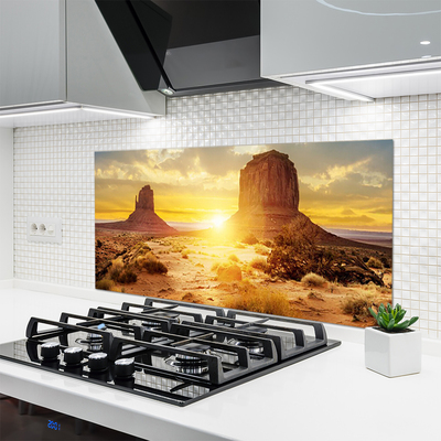 Küchenrückwand Spritzschutz Wüste Sonne Landschaft